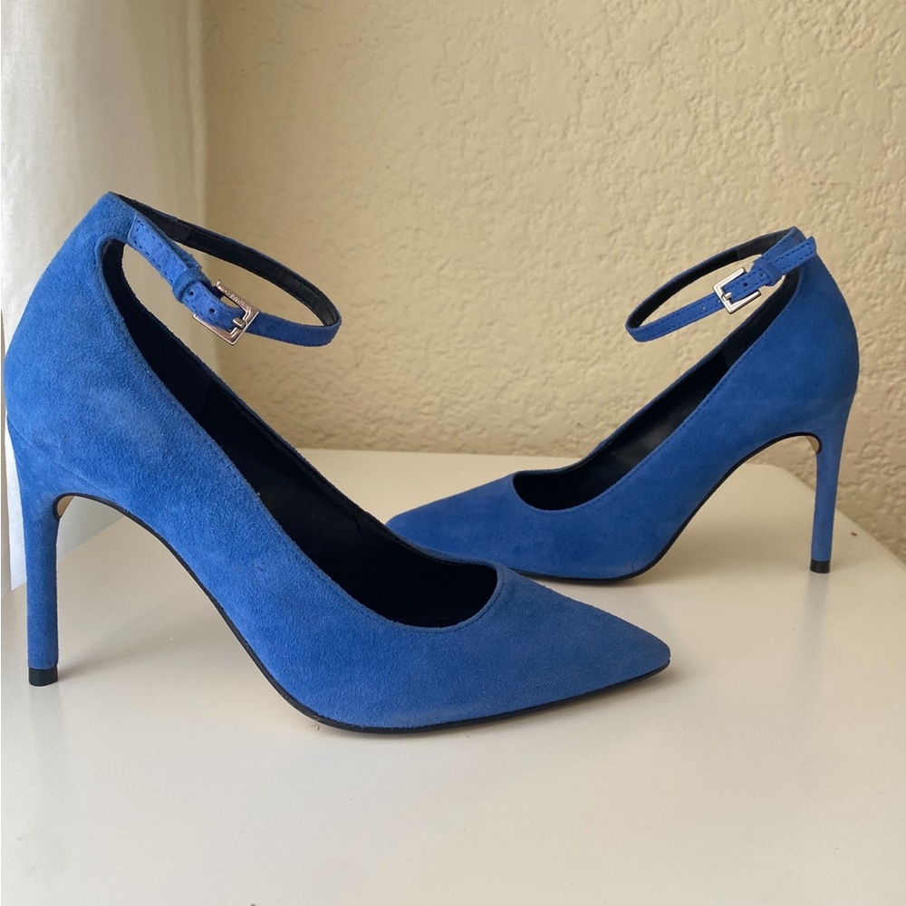 Calvin Klein - Demma Blue Suede Heels